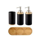 Uptown Vibez 4PCS 3 Bamboo Lux Bathroom Accessories Set