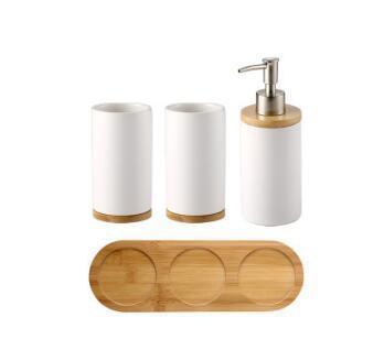 Uptown Vibez Bamboo Lux Bathroom Accessories Set