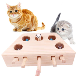 Wooden Cat Whack-a-mole Toy