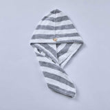 Uptown Vibez Gray Stripe / 25x65cm / China Quick Drying Hair Towel