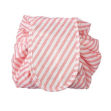 Uptown Vibez Pink stripe Portable Cosmetic Bag