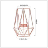 Uptown Vibez Rose Gold 2 Modern Geomatric Cage Candle Holder