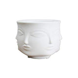 Uptown Vibez White Ceramic Face Pots