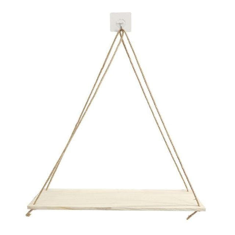 Uptown Vibez White Toshi Rope Hanging Wood Shelf